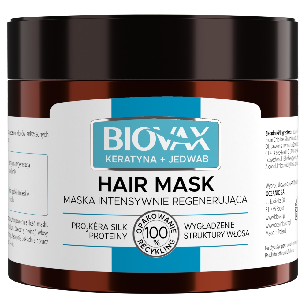 93522731741259979 Keratyna + Jedwab regenerująca maska do włosów 250ml - obrazek 1