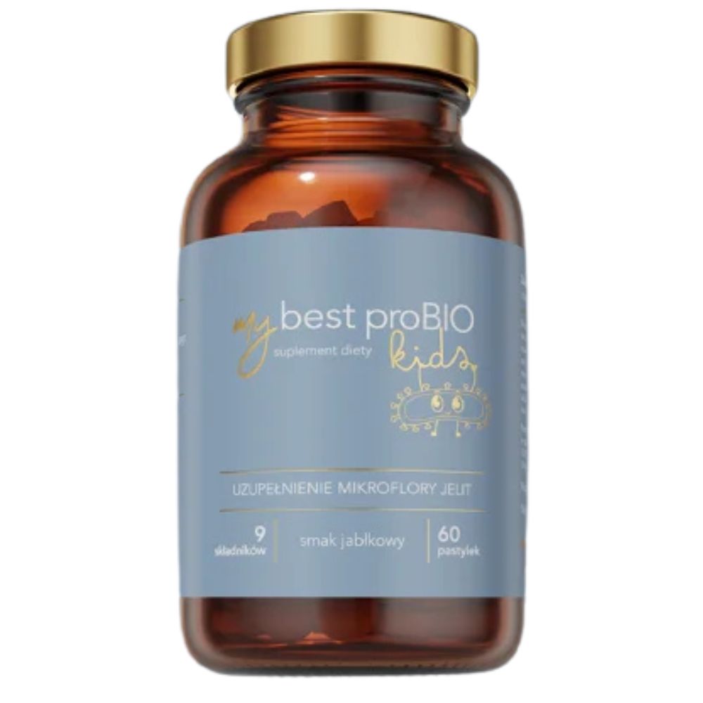 93594081751636123 MyBestProBIO Kids suplement diety o smaku jabłkowym 60 pastylek - obrazek 1