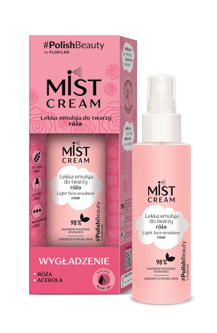 93785401620898164 Mist Cream Wygładzenie lekka emulsja do twarzy Róża 110ml - obrazek 1