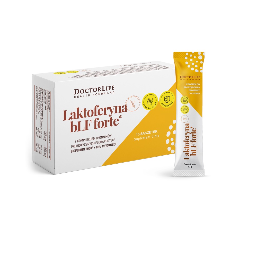 93894201660707800 Laktoferyna bLF Forte 100mg suplement diety 15 saszetek - obrazek 1