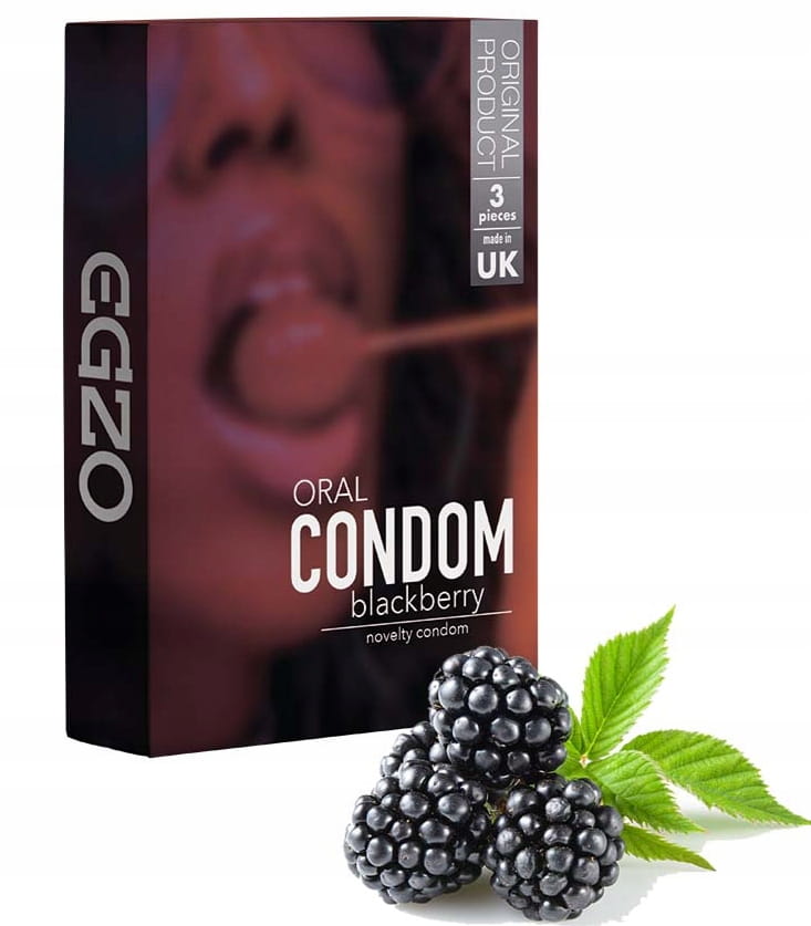 94067281628748425 Oral Condom smakowe prezerwatywy Blackberry 3szt. - obrazek 1