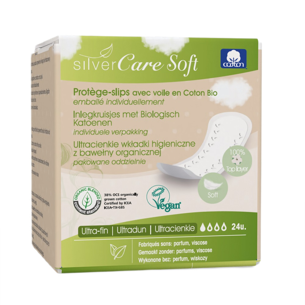94107111720707391 SilverCare Soft ultracienkie wkładki higieniczne o anatomicznym kształcie 24szt. - obrazek 1