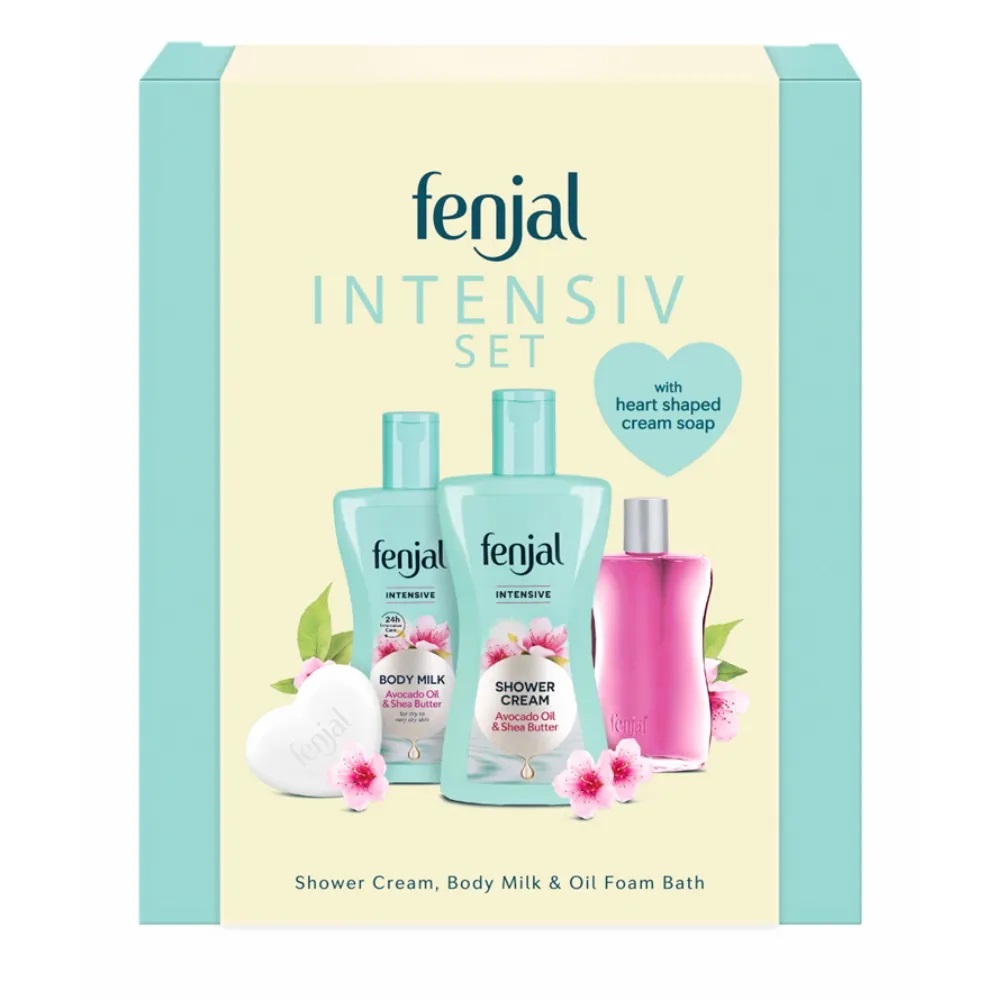 94130261762946098 Intensive zestaw kremowy żel pod prysznic 200ml + mleczko do ciała 200ml + olejek do kąpieli 50ml + mydło w kostce 90g - obrazek 1