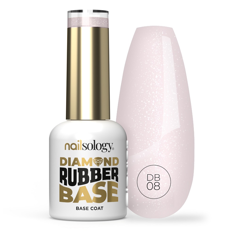 94205571766066647 Nailsology Diamond Rubber Base baza hybrydowa DB08 Pearly Bride 8ml - obrazek 1