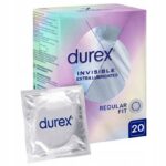 Invisible Extra Lubricated cienkie prezerwatywy dodatkowo nawilżane 20szt