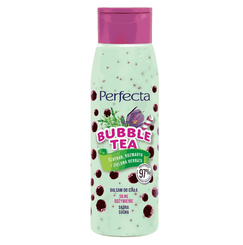 94254401663768331 Bubble Tea silnie odżywiający balsam do ciała Szafran + Rozmaryn + Zielona Herbata 400ml - obrazek 1