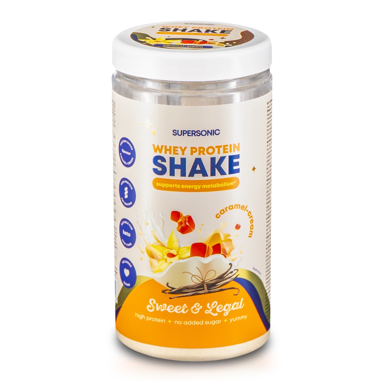 94268331696940277 Shake proteinowy wspierający metabolizm energetyczny o smaku karmelowo śmietankowym 560g - obrazek 1