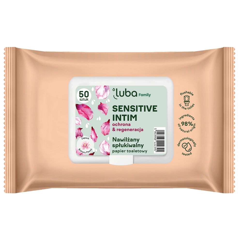 94878921751981425 Family Sensitive Intim nawilżany papier toaletowy 50szt - obrazek 1