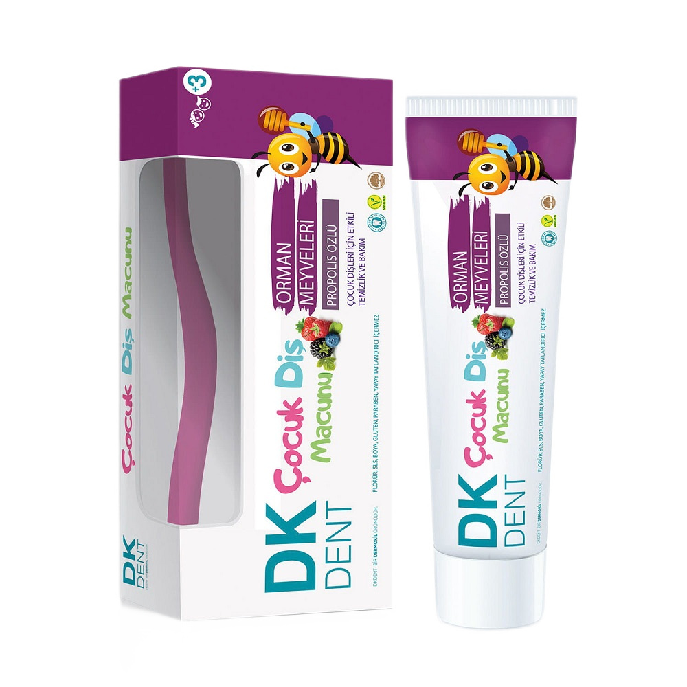 94902991715962768 DK Dent pasta do zębów dla dzieci Owoce Leśne 50ml + szczoteczka - obrazek 1