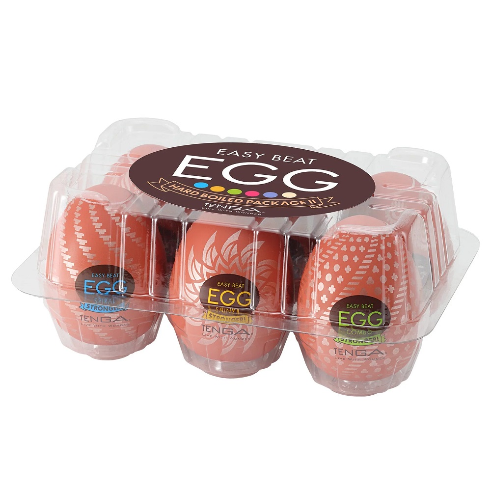 95048591711342492 Easy Beat Egg Hard Boiled Package II zestaw 6 jednorazowych masturbatorów w kształcie jajka - obrazek 1