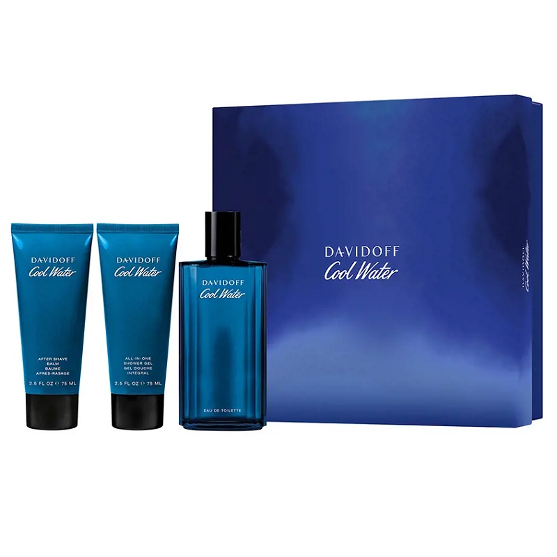 95060601699456184 Cool Water Men zestaw woda toaletowa spray 125ml + żel pod prysznic 75ml + balsam po goleniu 75ml - obrazek 1