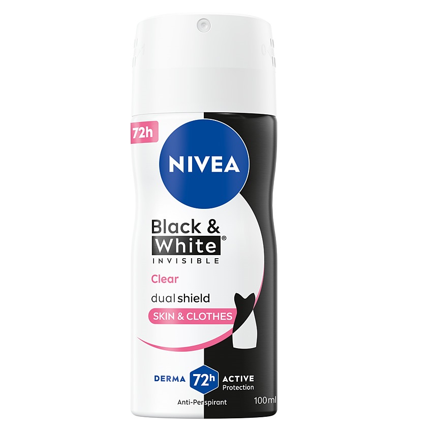 95294751778044279 Black & White Invisible Clear antyperspirant spray 100ml - obrazek 1