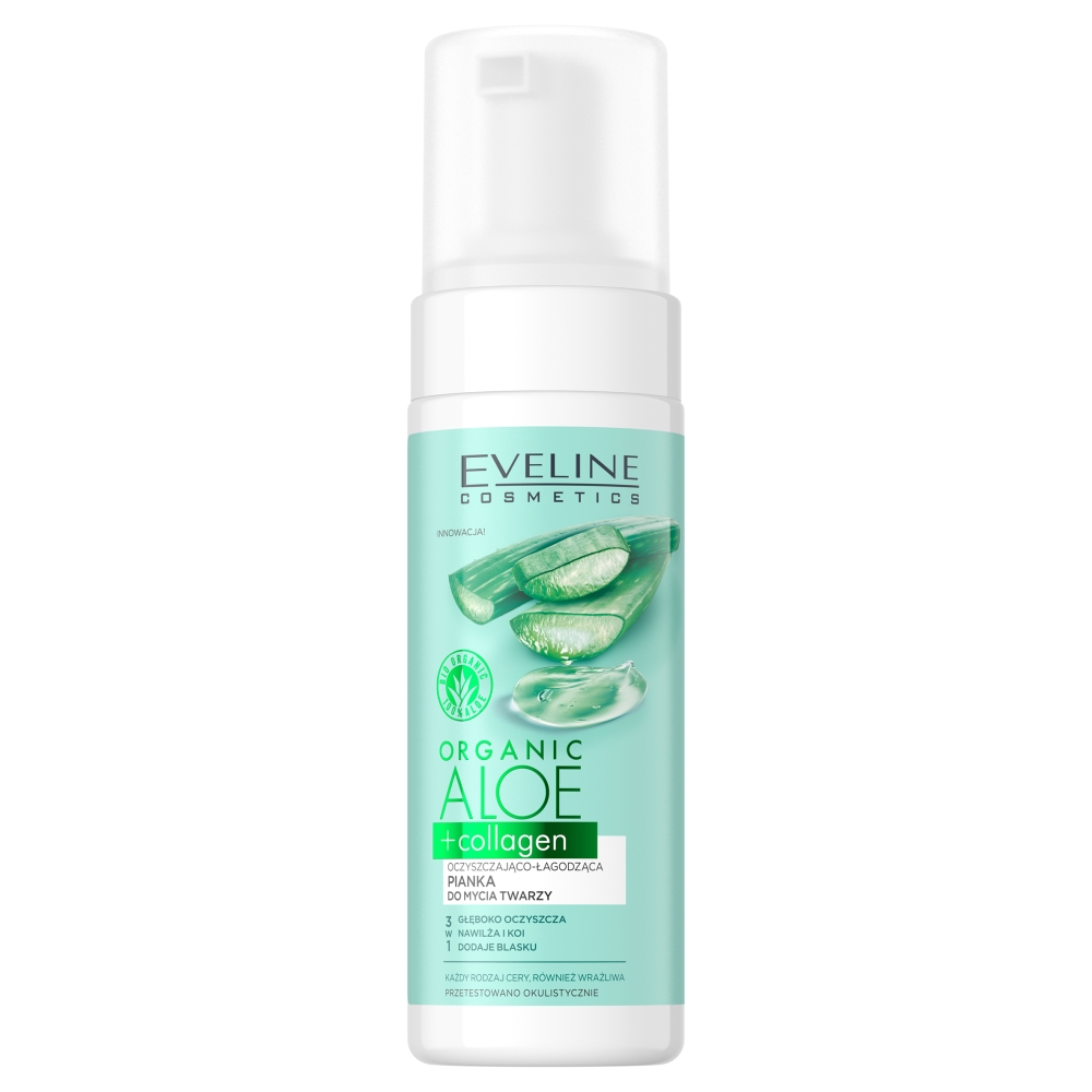 95533221651201941 Organic Aloe + Collagen oczyszczająco-łagodząca pianka do mycia twarzy 3w1 150ml - obrazek 1