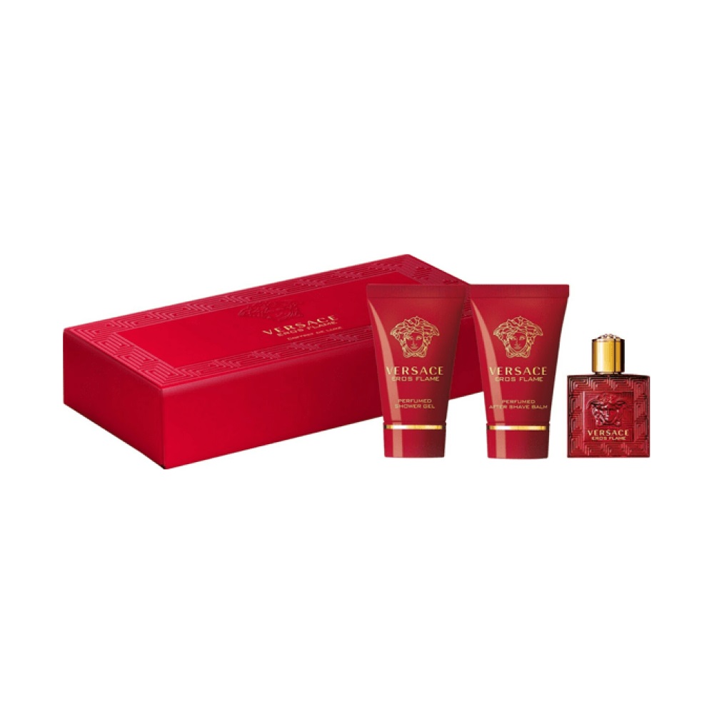95708111736843120 Eros Flame zestaw woda perfumowana 5ml + żel pod prysznic 25ml + balsam po goleniu 25ml - obrazek 1