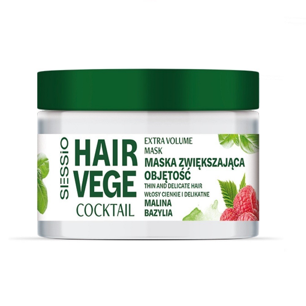 95768081696331310 Hair Vege Cocktail maska zwiększająca objętość włosów Malina i Bazylia 250g - obrazek 1