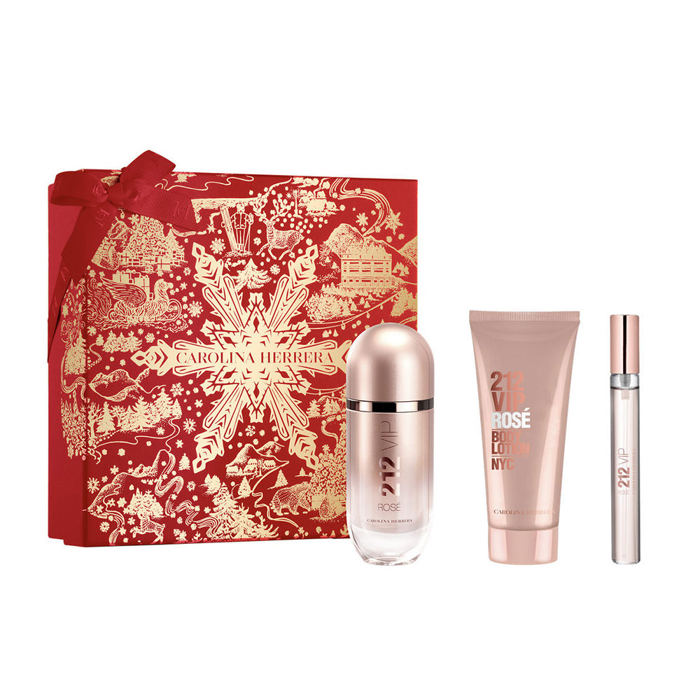 95907151736240828 212 VIP Rose zestaw woda perfumowana spray 80ml + balsam do ciała 100ml + woda perfumowana spray 10ml - obrazek 1