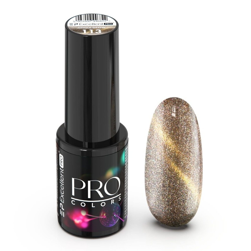 96125811766483610 Pro Colors CatEye lakier hybrydowy 113 Jingle Glow 7g - obrazek 1