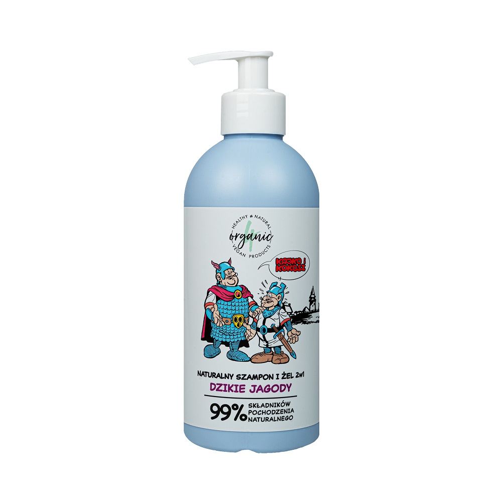 96129491632109577 Kajko i Kokosz naturalny szampon i żel do mycia dla dzieci 2w1 Dzikie Jagody 350ml - obrazek 1