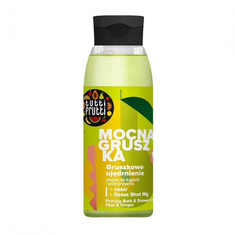96130911692259051 Tutti Frutti ujędrniający olejek do kąpieli i pod prysznic Gruszka i Imbir + Detox Shot Mg 400ml - obrazek 1