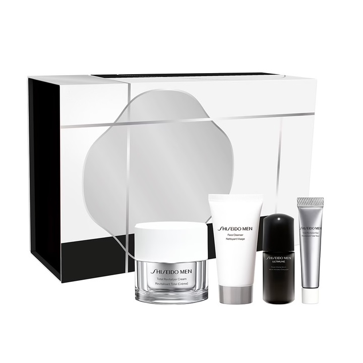 96144861763293664 Men Total Age-Defense Program zestaw nawilżający krem do twarzy 50ml + pianka do mycia twarzy 30ml + serum przeciwstarzeniowe 10ml + krem pod oczy 5ml - obrazek 1