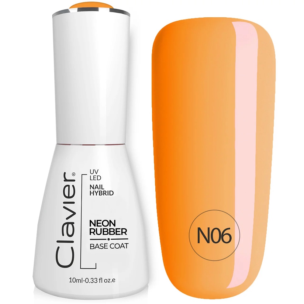 96161401697792758 Luxury Neon Rubber Base kolorowa baza kauczukowa N06 Orange Rainbow 10ml - obrazek 1