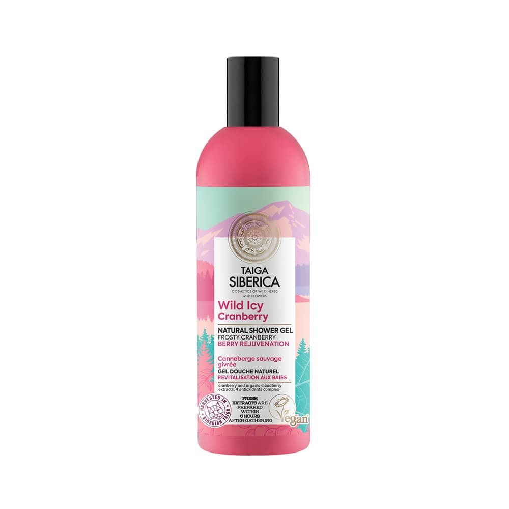 96334181621603848 Taiga Siberica naturalny żel pod prysznic z dziką żurawiną 270ml - obrazek 1