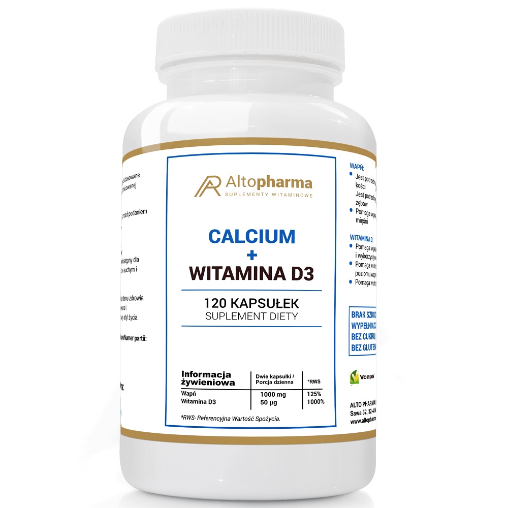 96359211758637995 Calcium + Witamina D3 suplement diety 120 kapsułek - obrazek 1