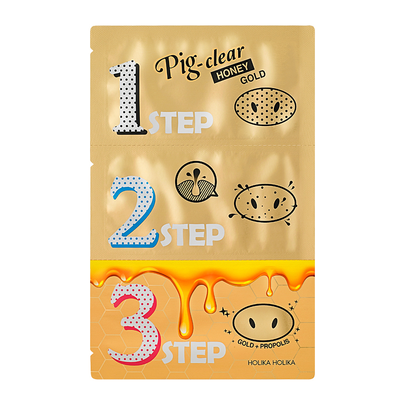 96363021588598623 Pig-Clear Honey Gold zestaw plasterków oczyszczających z zaskórników 3szt - obrazek 1