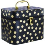 Perfect Dots kuferek prostokątny XL Czarny w Złote Kropki