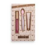 Kiss & Go Lip Care Set zestaw Lip Oil olejek do ust 2.5ml + Lip Scrub peeling do ust 8ml + Lip Exfoliator Brush złuszczająca szczoteczka do ust