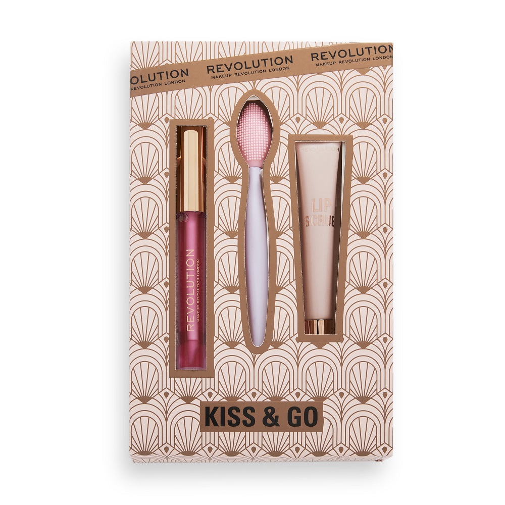 96852391667821505 Kiss & Go Lip Care Set zestaw Lip Oil olejek do ust 2.5ml + Lip Scrub peeling do ust 8ml + Lip Exfoliator Brush złuszczająca szczoteczka do ust - obrazek 1