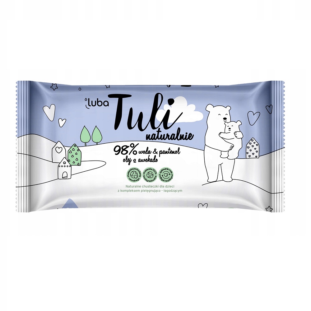 97020731660727481 Tuli naturalne chusteczki dla dzieci 98% woda & pantenol & olej z awokado 50szt - obrazek 1