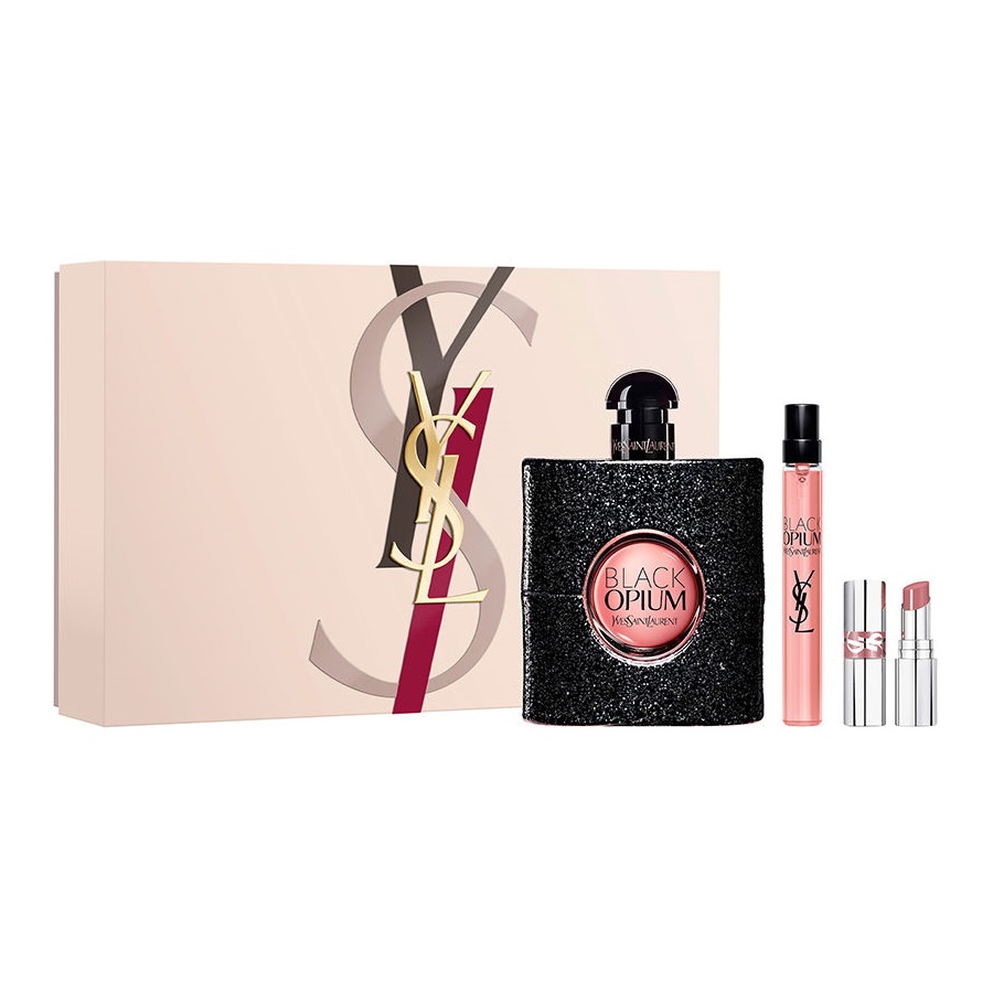 97089471758698379 Black Opium zestaw woda perfumowana spray 90ml + miniatura wody perfumowanej 10ml + Loveshine pomadka do ust 44 - obrazek 1