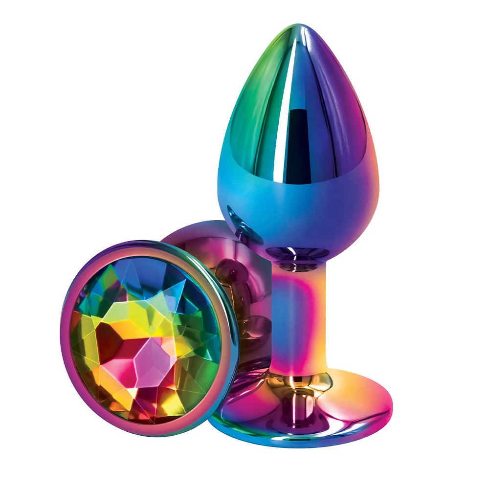97147831730309921 Rear Assets korek analny z kryształkiem Small Rainbow - obrazek 1