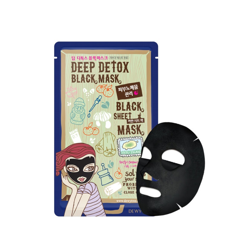 97691531621835923 Deep Detox Black Sheet Mask głęboko detoksykująca maska w płachcie z pyłem wulkanicznym 30g - obrazek 1
