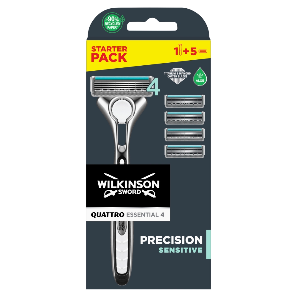 98019481776965239 Quattro Essential 4 Precision Sensitive maszynka do golenia + 5 wkładów - obrazek 1