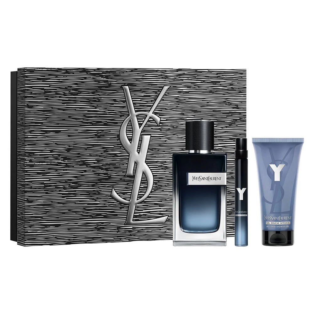 98396251763205186 Y Pour Homme zestaw woda perfumowana spray 100ml + woda perfumowana spray 10ml + żel pod prysznic 50ml - obrazek 1