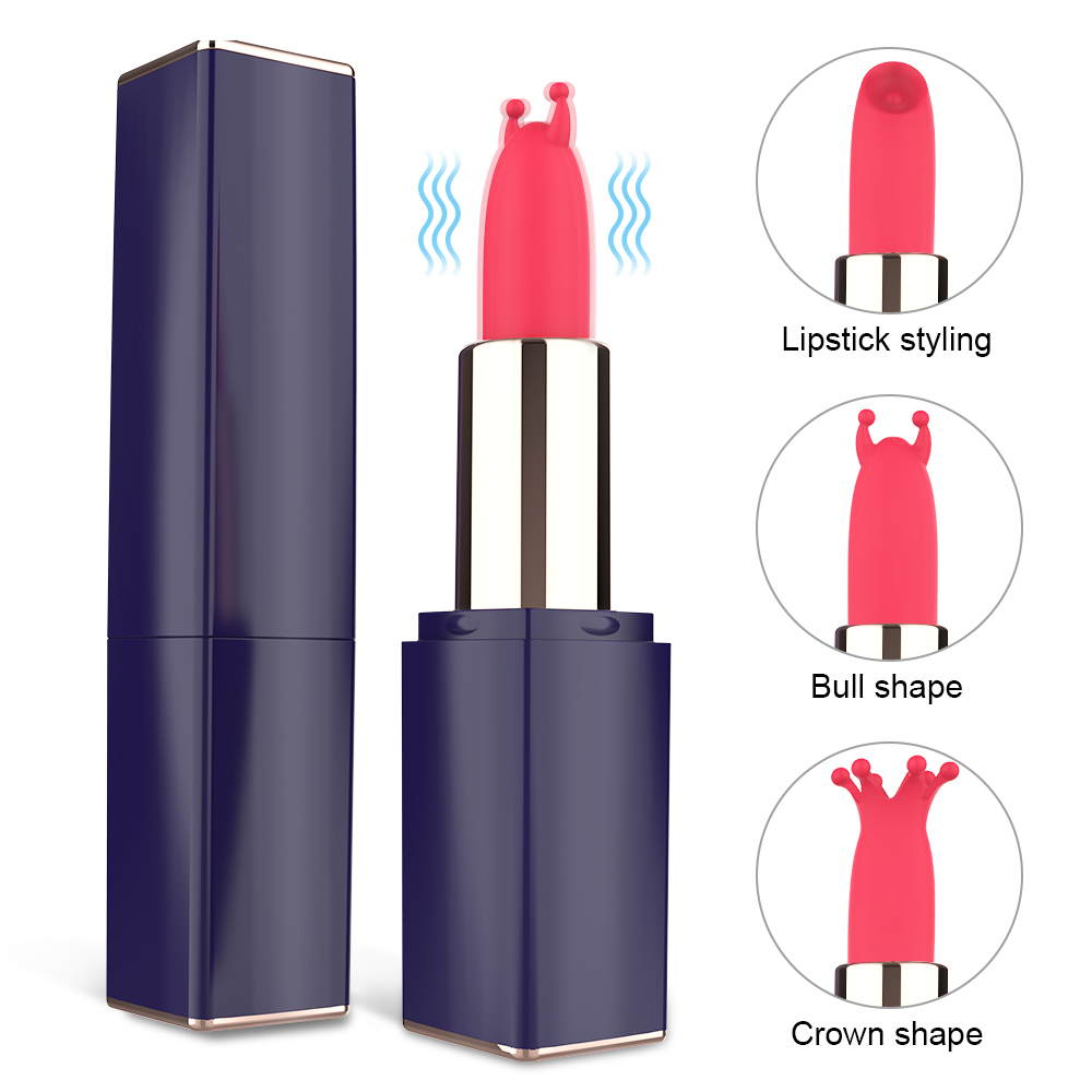 98800891635157755 Lipstick dyskretny wibrator w etui z wymiennymi końcówkami z 9 trybami wibracji Black - obrazek 1