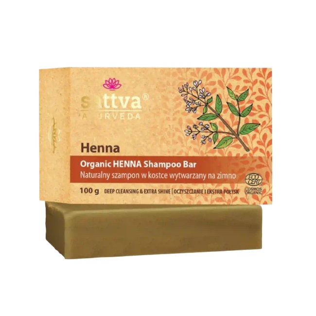9921891749460882 Organiczny szampon w kostce z henną do włosów 100g - obrazek 1