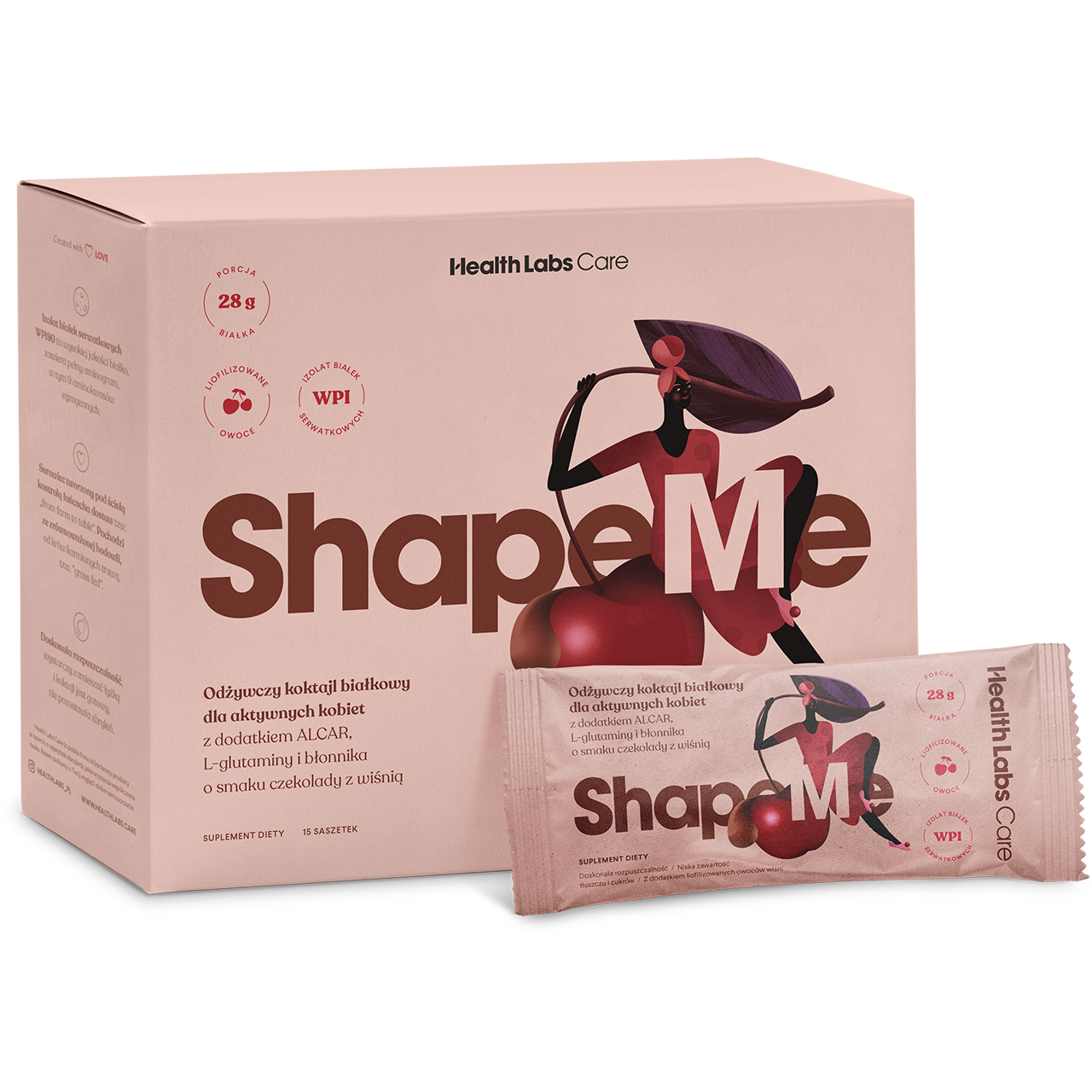 99454631678704185 ShapeMe odżywczy koktajl białkowy dla aktywnych kobiet suplement diety Czekolada z wiśnią 15 saszetek - obrazek 1