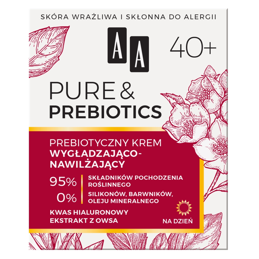 99507761624605488 Pure&Prebiotics 40+ prebiotyczny krem wygłądzająco-nawilżający na dzień 50ml - obrazek 1