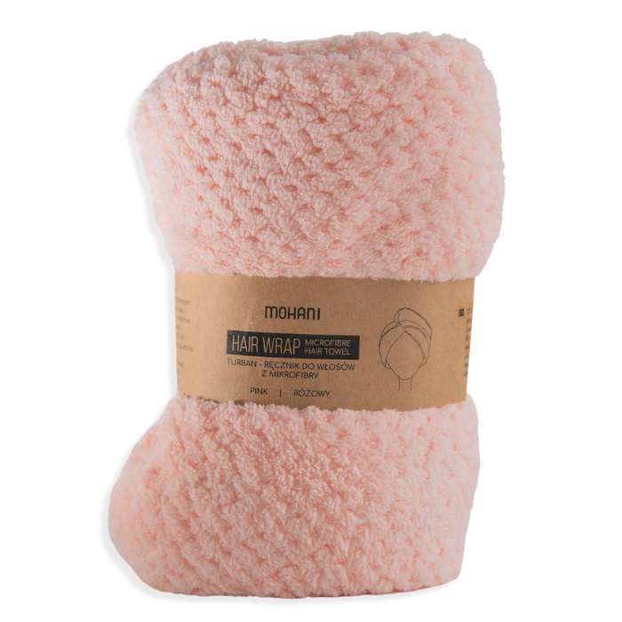 99593521647939098 Hair Wrap turban-ręcznik do włosów z mikrofibry Różowy - obrazek 1