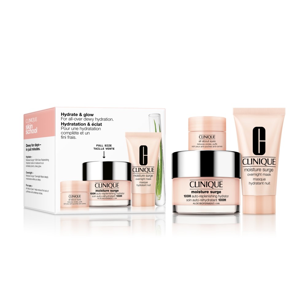 99744501729680440 Hydrate + Glow zestaw krem nawilżający 50ml + maseczka do twarzy 30ml + krem-żel pod oczy 5ml - obrazek 1
