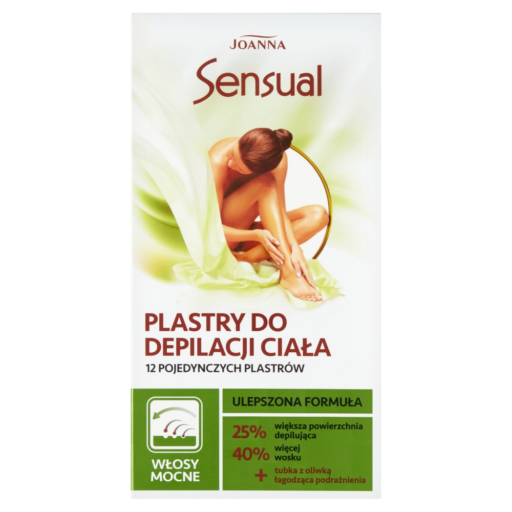 10765331776962541 Sensual plastry do depilacji ciała włosy mocne 12szt + tubka z oliwką łagodzącą 10ml - obrazek 1