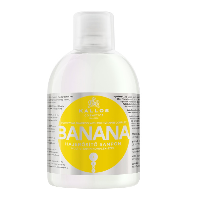 17282571668500058 KJMN Banana Fortifying Shampoo wzmacniający szampon do włosów z kompleksem multiwitaminowym 1000ml - obrazek 1