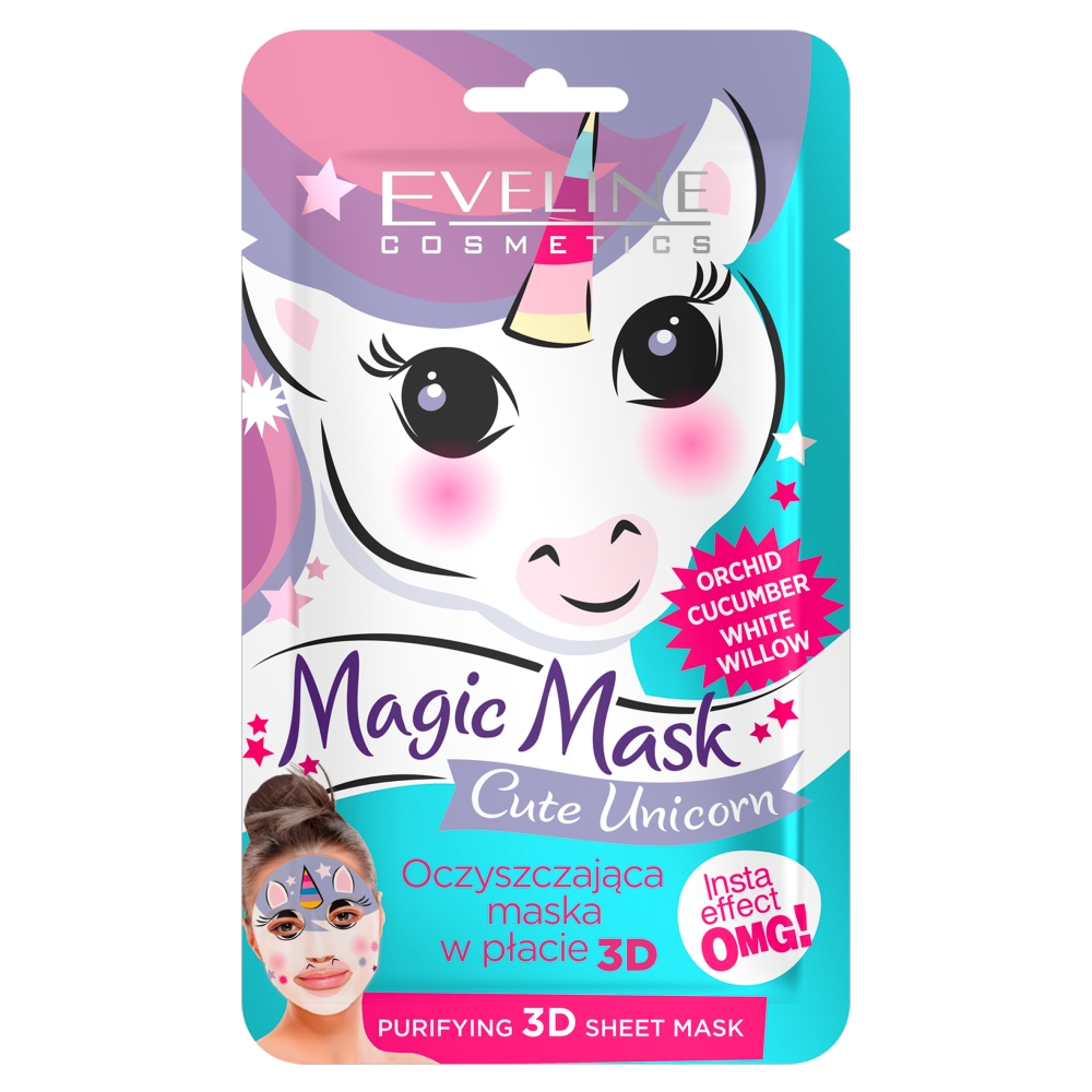 17463901647331644 Magic Mask Cute Unicorn oczyszczająca maska w płachcie 3D - obrazek 1