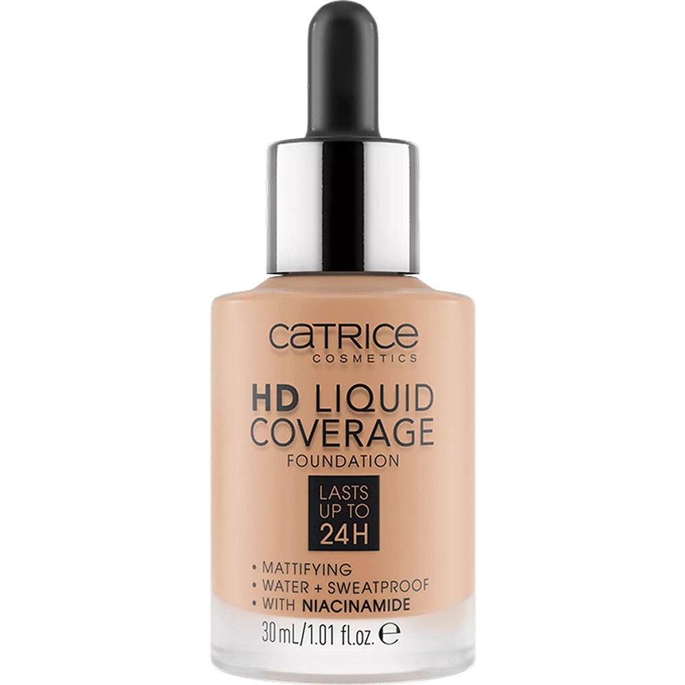 18894671662026697 HD Liquid Coverage Foundation 24H matujący podkład do twarzy 040 Warm Beige 30ml - obrazek 1