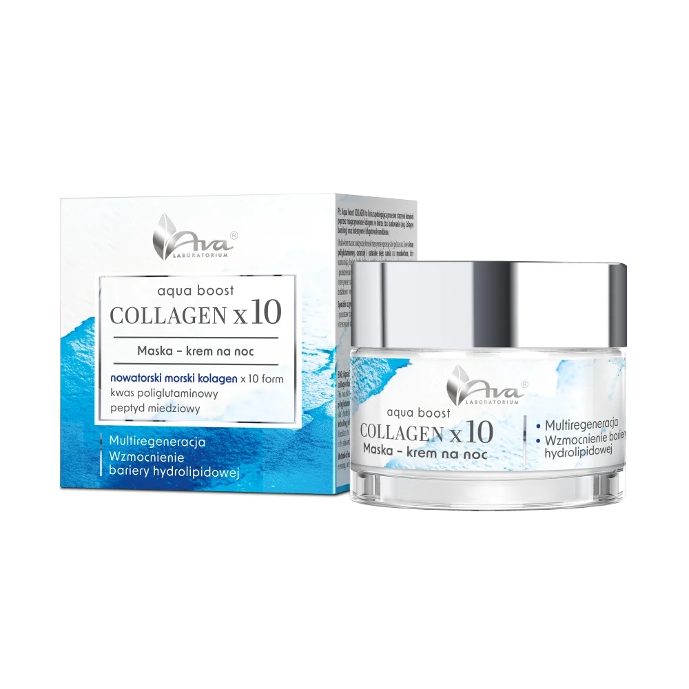 18913801779473912 Aqua Boost Collagen x10 maska-krem na noc 50ml - obrazek 1