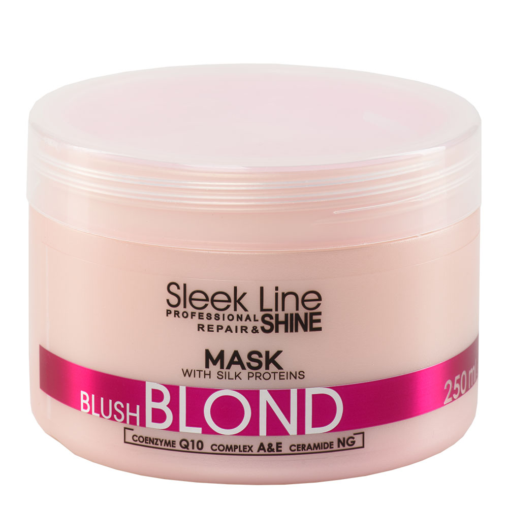 2218031668417818 Sleek Line Blush Blond Mask maska do włosów blond z jedwabiem 250ml - obrazek 1