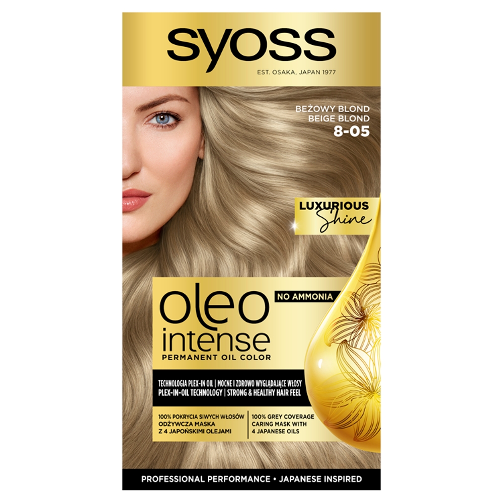 23975841783586327 Oleo Intense farba do włosów trwale koloryzująca z olejkami 8-05 Beżowy Blond - obrazek 1